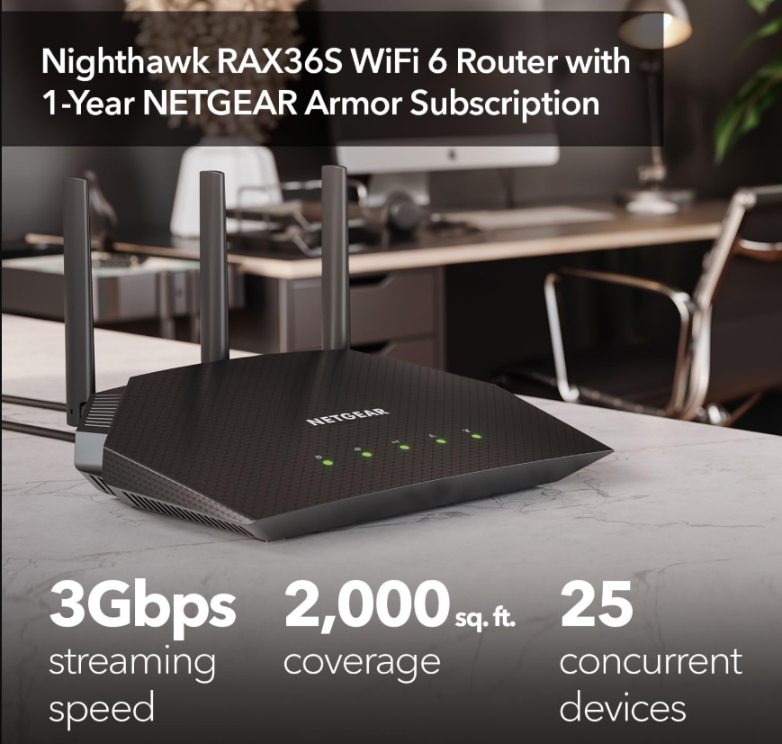 Netgear Nighthawk AX4 4-Stream AX3000 (Wi-Fi 6) Dual-Band Router