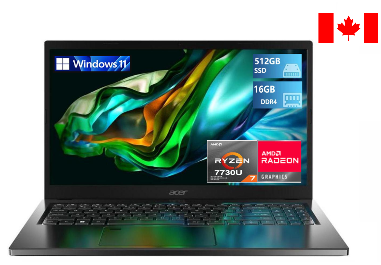 Acer Aspire 5 15.6" Ryzen 7 7730U 16GB DDR4X 512GB SSD Win11