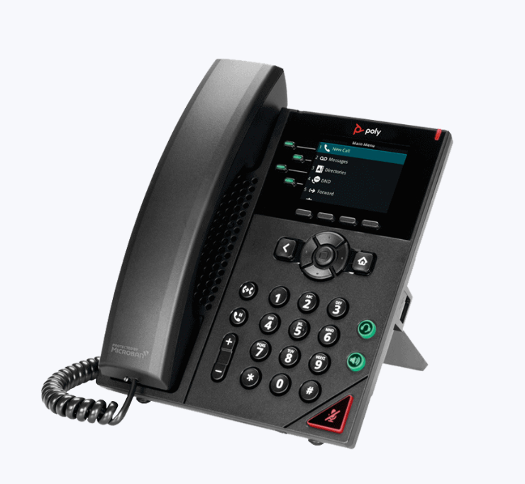HP Poly VVX 250 VoIP Phone 4-Lines Dual-Port Ethernet 2.8-inch LCD