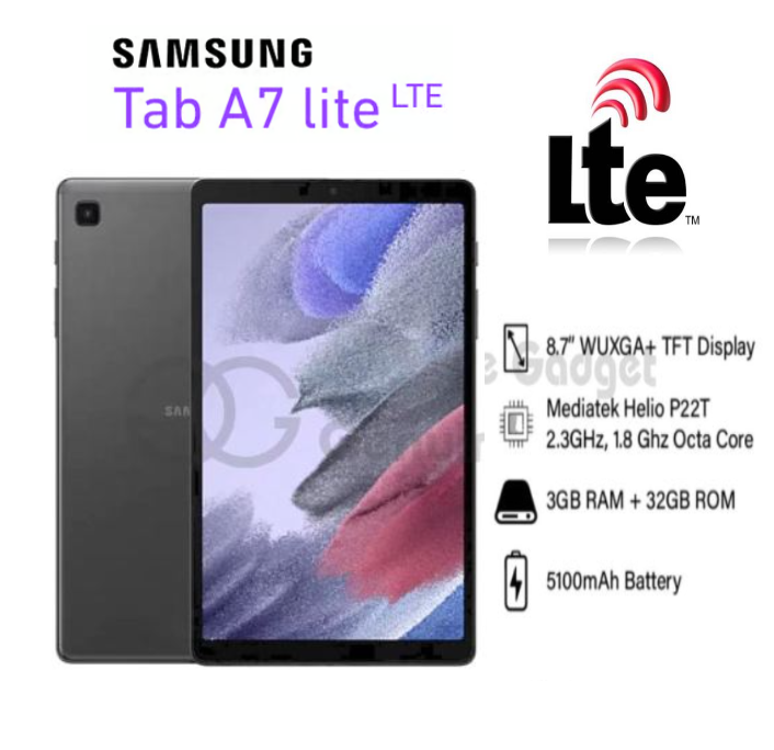 Samsung Galaxy Tab A7 Lite 8.7 WiFi + Cellular 32GB 4G LTE Table SM-T227 Grey